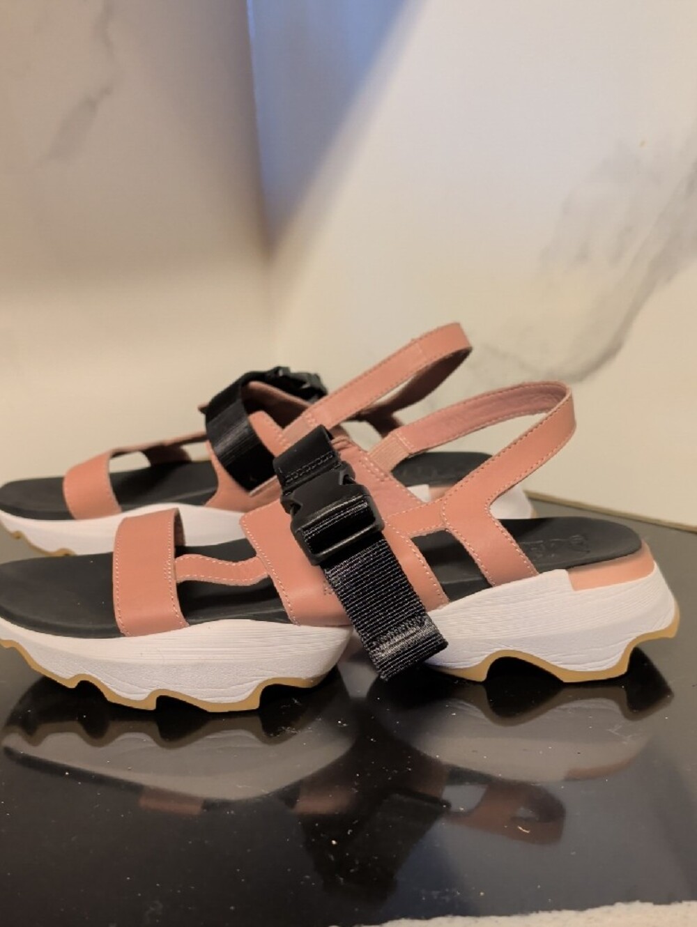 Sorel Kinetic Impact Sling Sandals - Eraser Pink/White Size 10 MSRP $145 - Picture 5 of 9